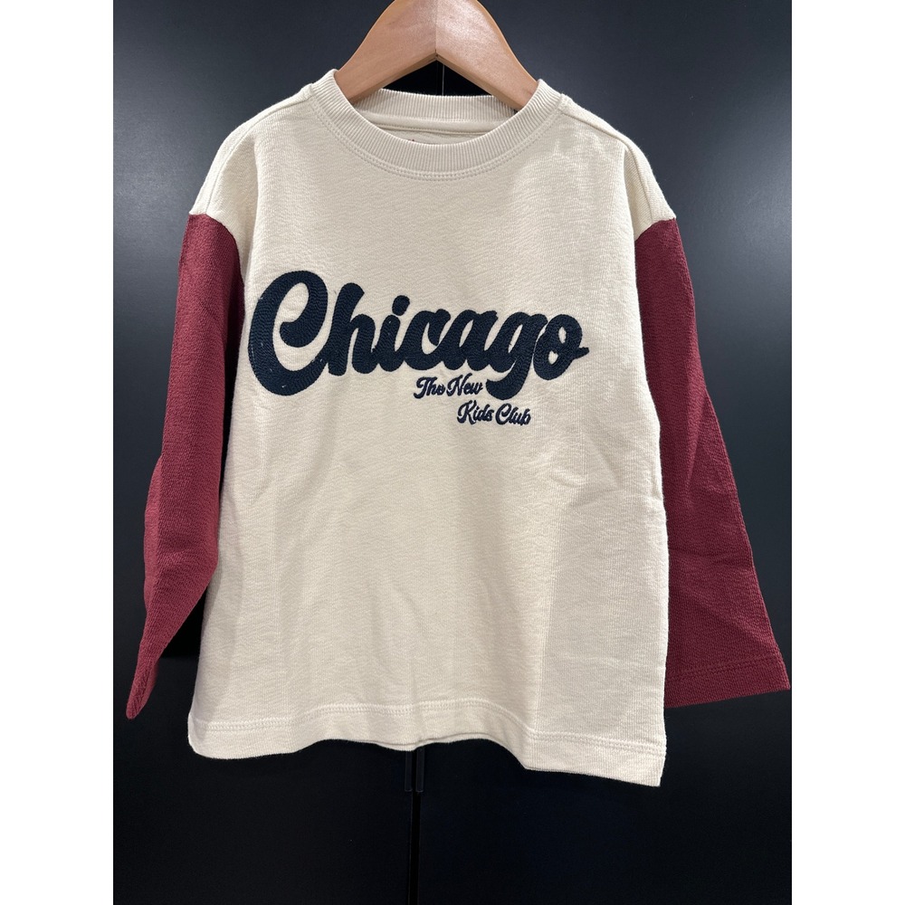 Noppies The New Kids Club Chicago Long Sleeve Tee Bone White NWT Size 4Y